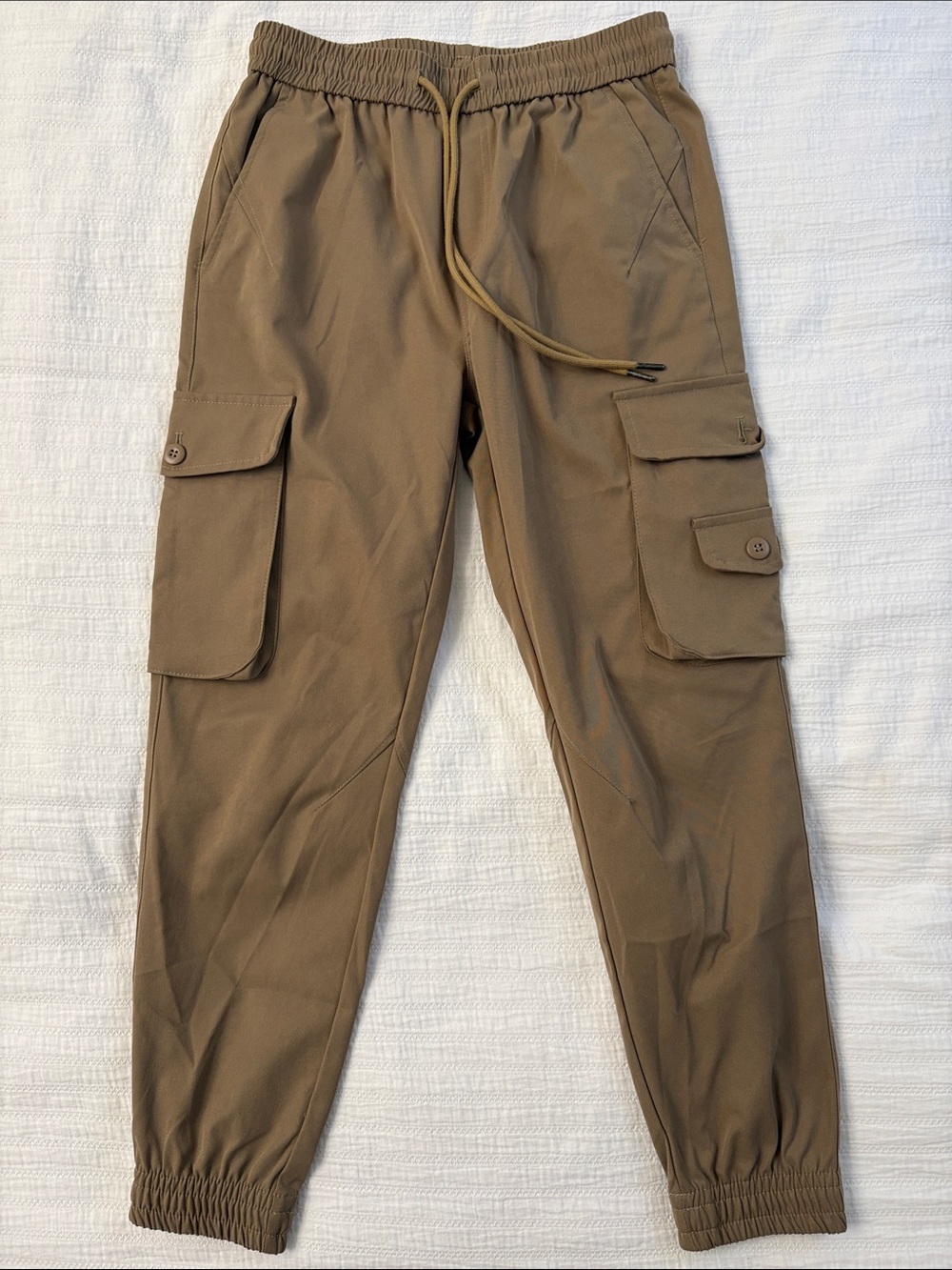 Free With Purchase! Men's Cargo Jogger Pants in Khaki Brown with Utility Pockets